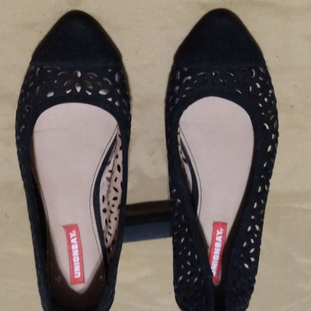 UNIONBAY black slip on dress flats, NEW, 7M - Picture 2 of 7